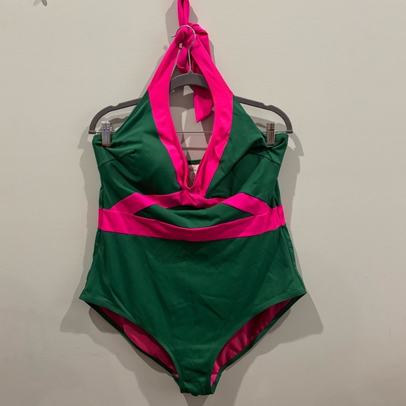 Boden Kefalonia Halterneck Color-block Swimsuit - Picture 2 of 7